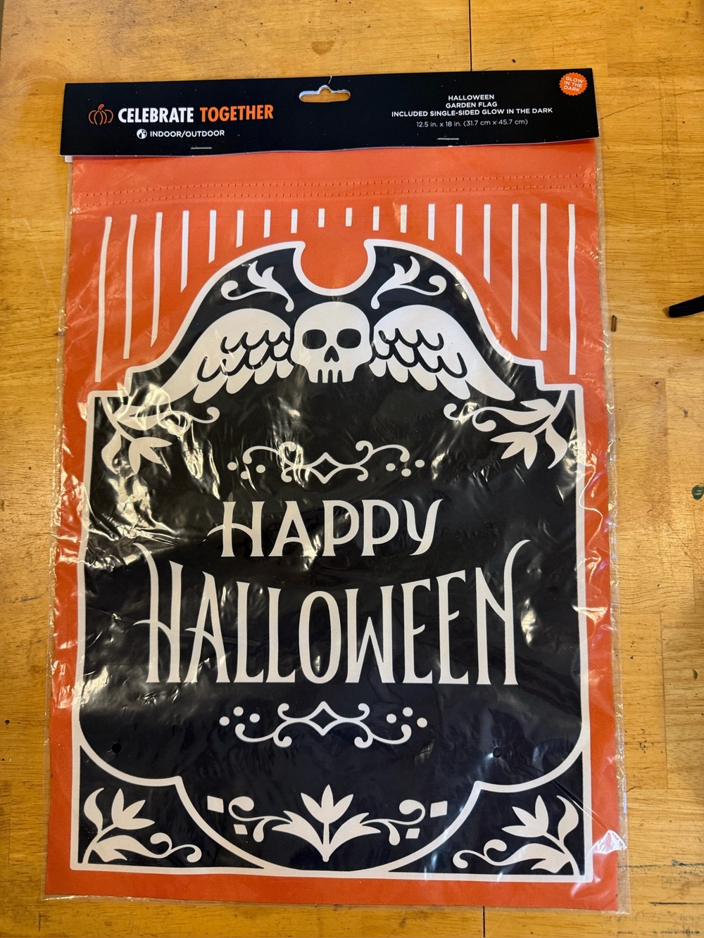NEW Happy Halloween Glow In The Dark Single Sided Garden Flag
